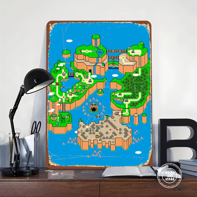 Металлический постер «Земля ди – обзор и цена Retro Gaming Island
